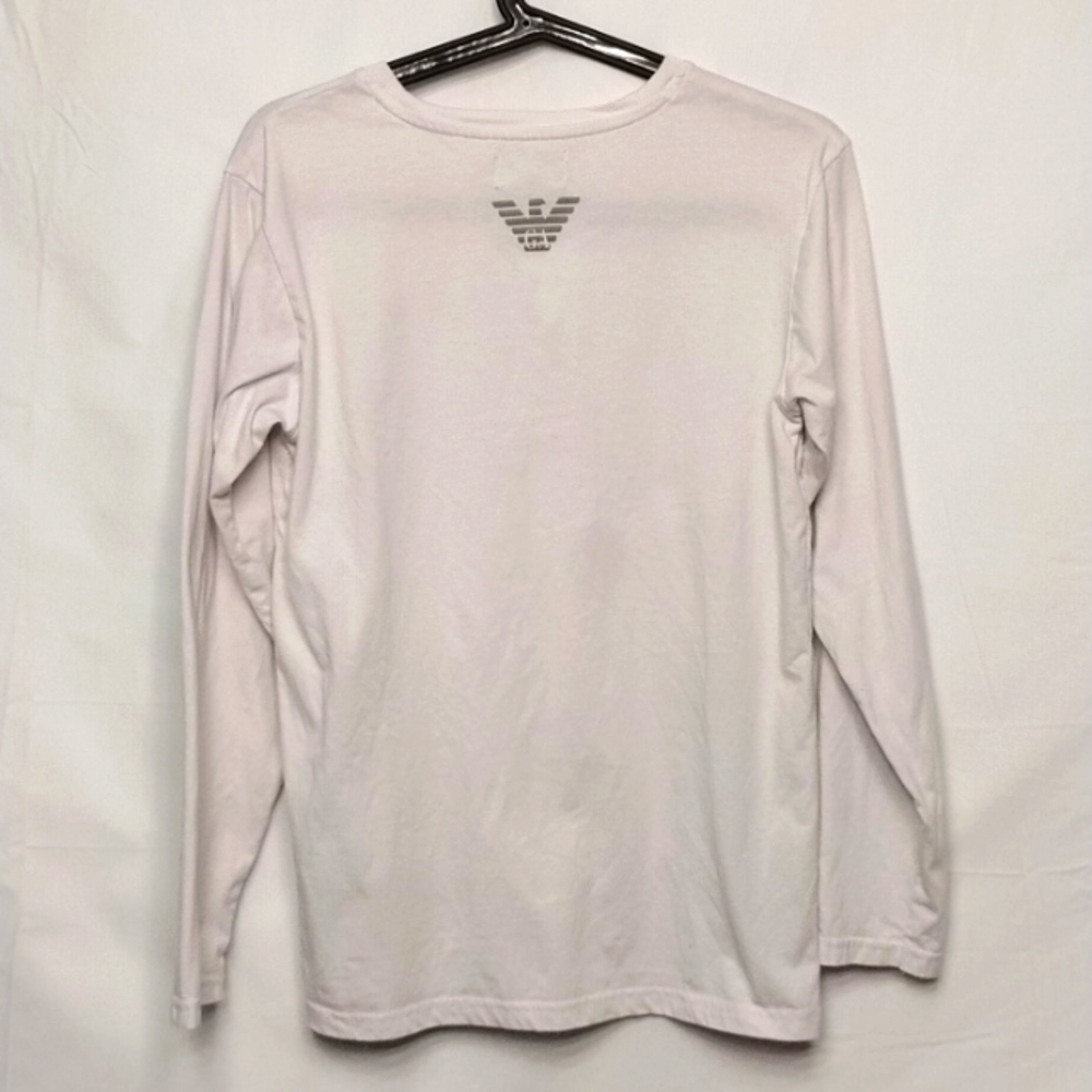 Emporio Armani EA7 small white long sleeves tee-shirt for men logo - Picture 2 of 7